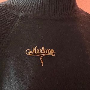 Vintage 50s name pin brooch Marlene cross